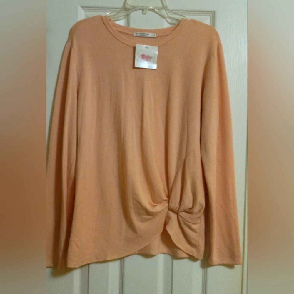 Peach Fleece pullover STATESIDE Women's size Large